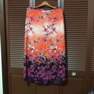 Lined Sheer floral maxi skirt One World size Large